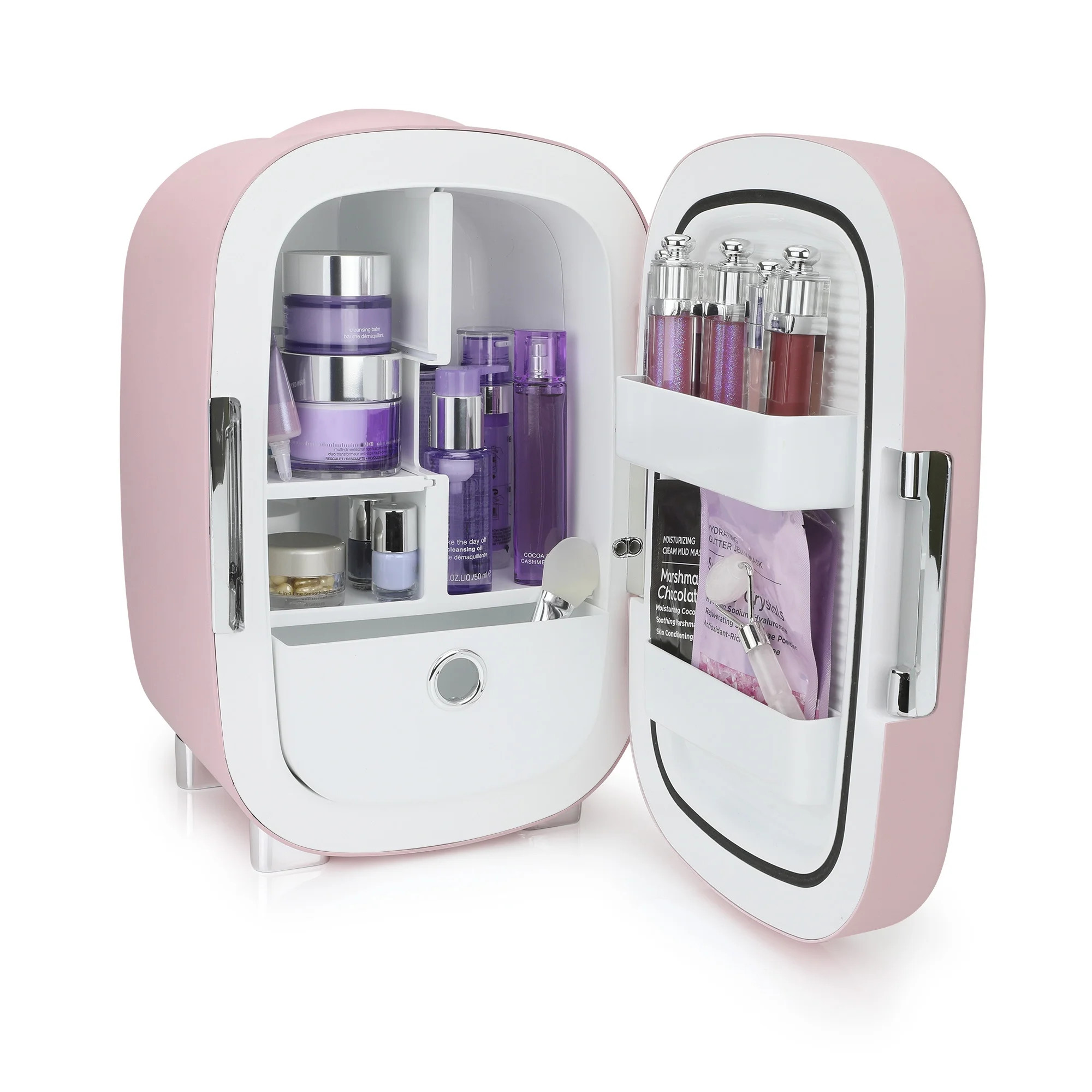 Personal Chiller Cosmetic Mini Fridge with Mirror Door for Vanity, Pink - Walmart.com | Walmart (US)