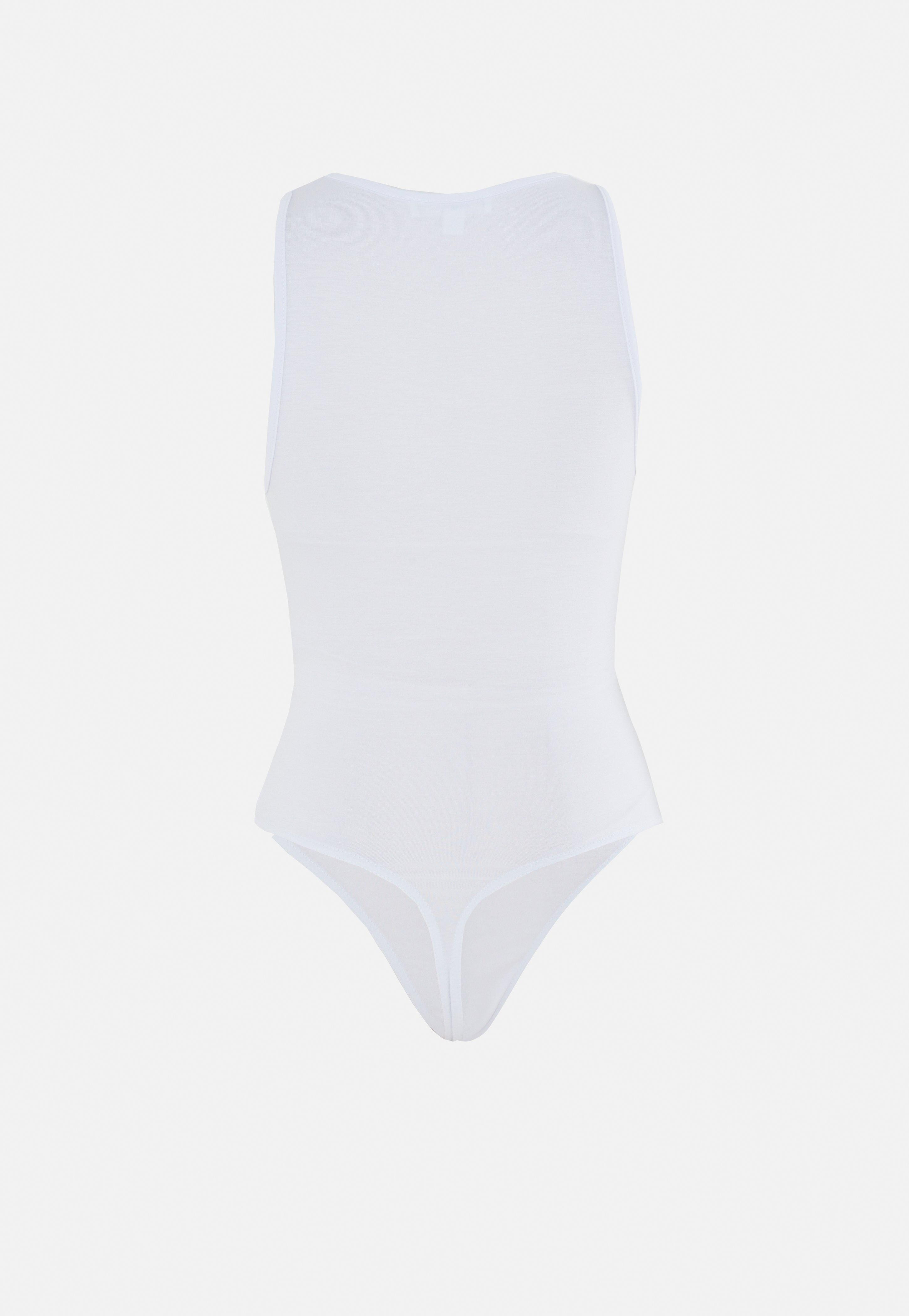 White Racer Neck Sleeveless Bodysuit | Missguided (UK & IE)