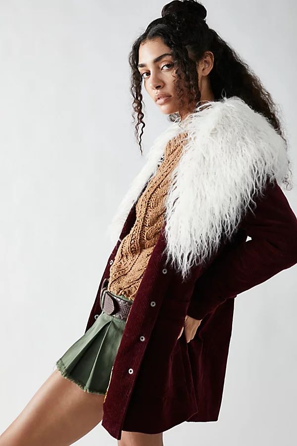 Lady Lane Faux Fur Collar Jacket by Free People, Acai, L | Free People (Global - UK&FR Excluded)