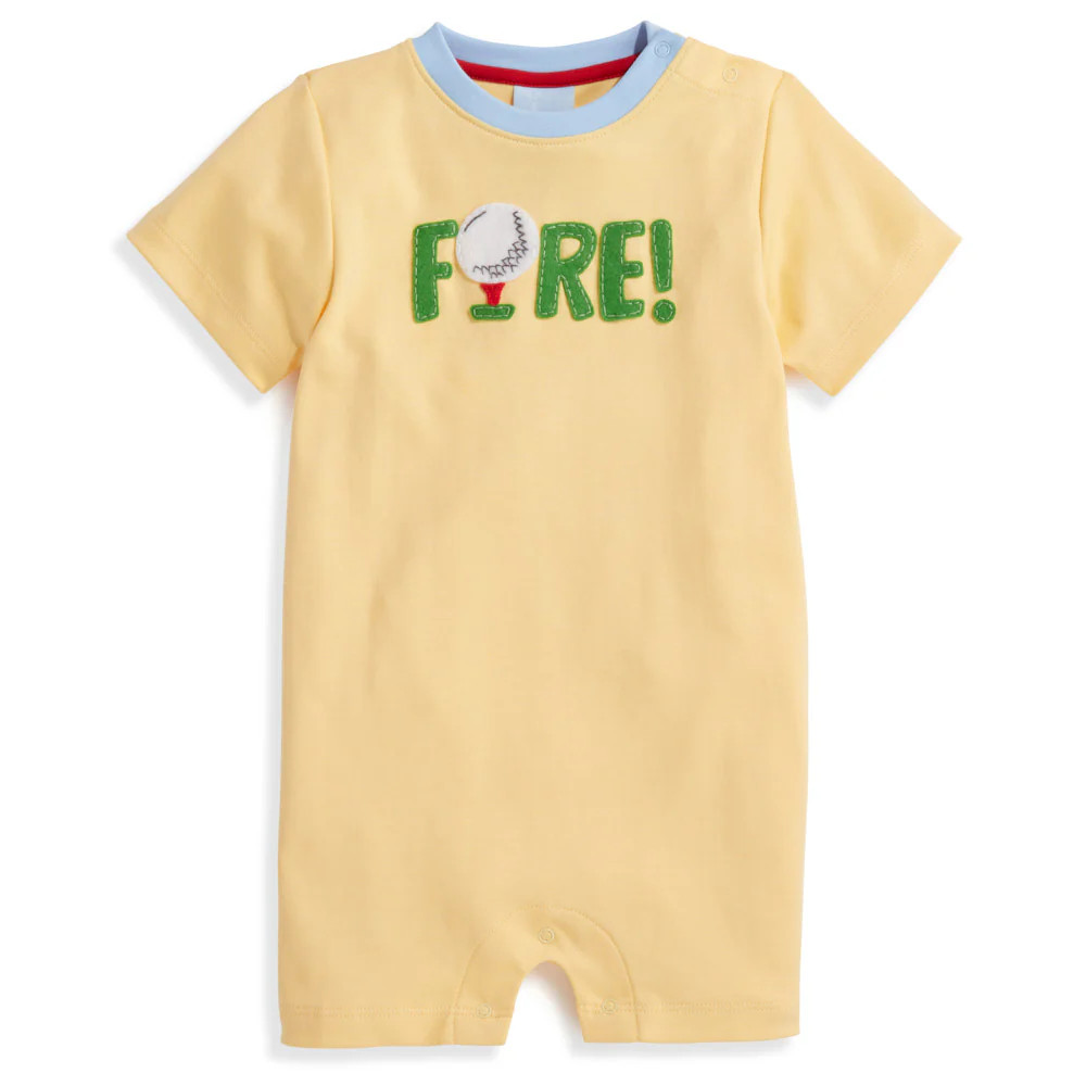 Boy's Applique Pima Romper | bella bliss 