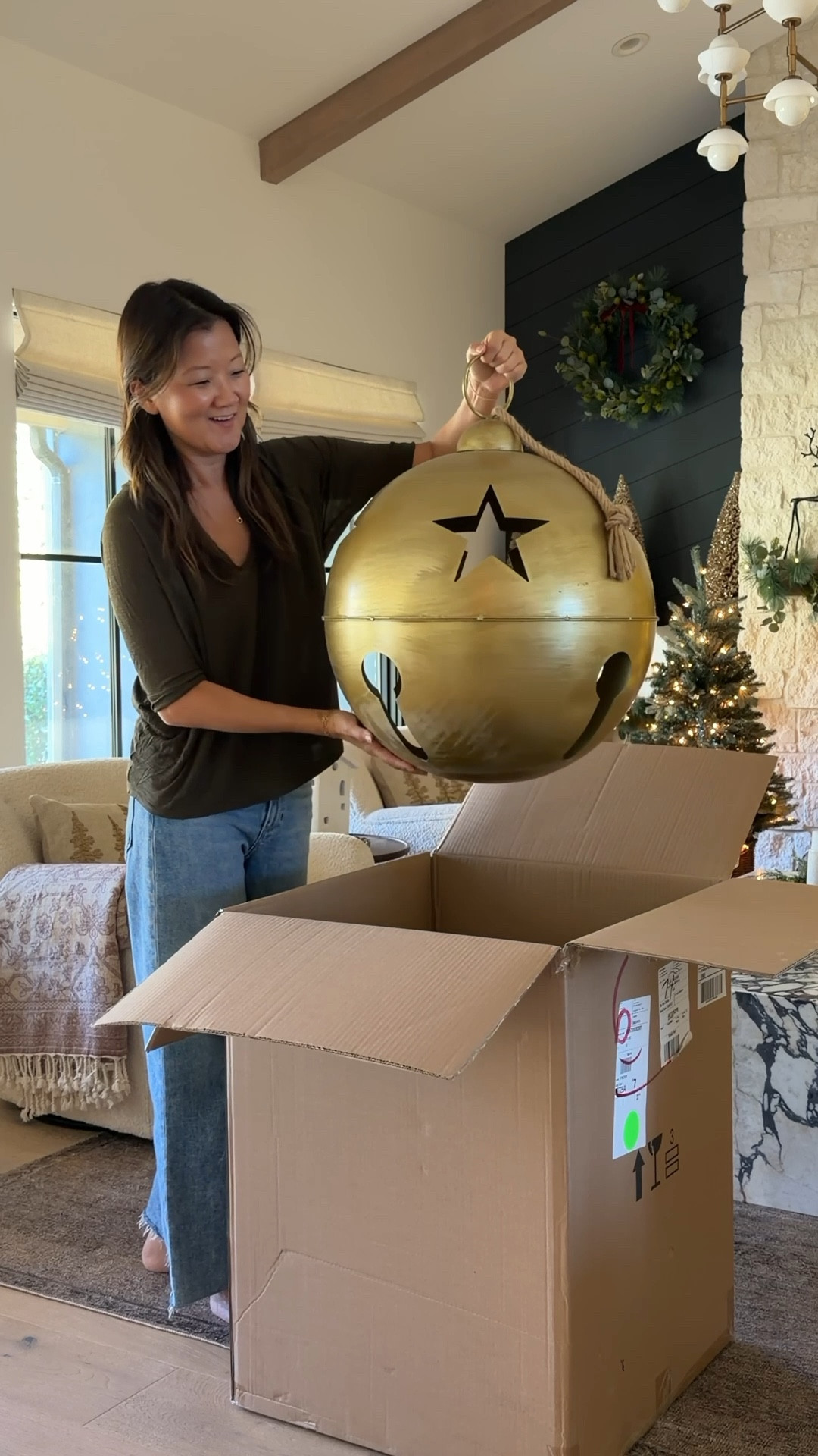 These oversized bells makes such a statement in our living room. Absolutely love the vintage fuel. Really great quality!

Pottery, barn, reindeer, village tree, wreath bottle, brush Christmas decor, swivel chair, marble, coffee, table, living room holiday refresh, outdoor decorations

#LTKFindsUnder100 #LTKSaleAlert #LTKHome