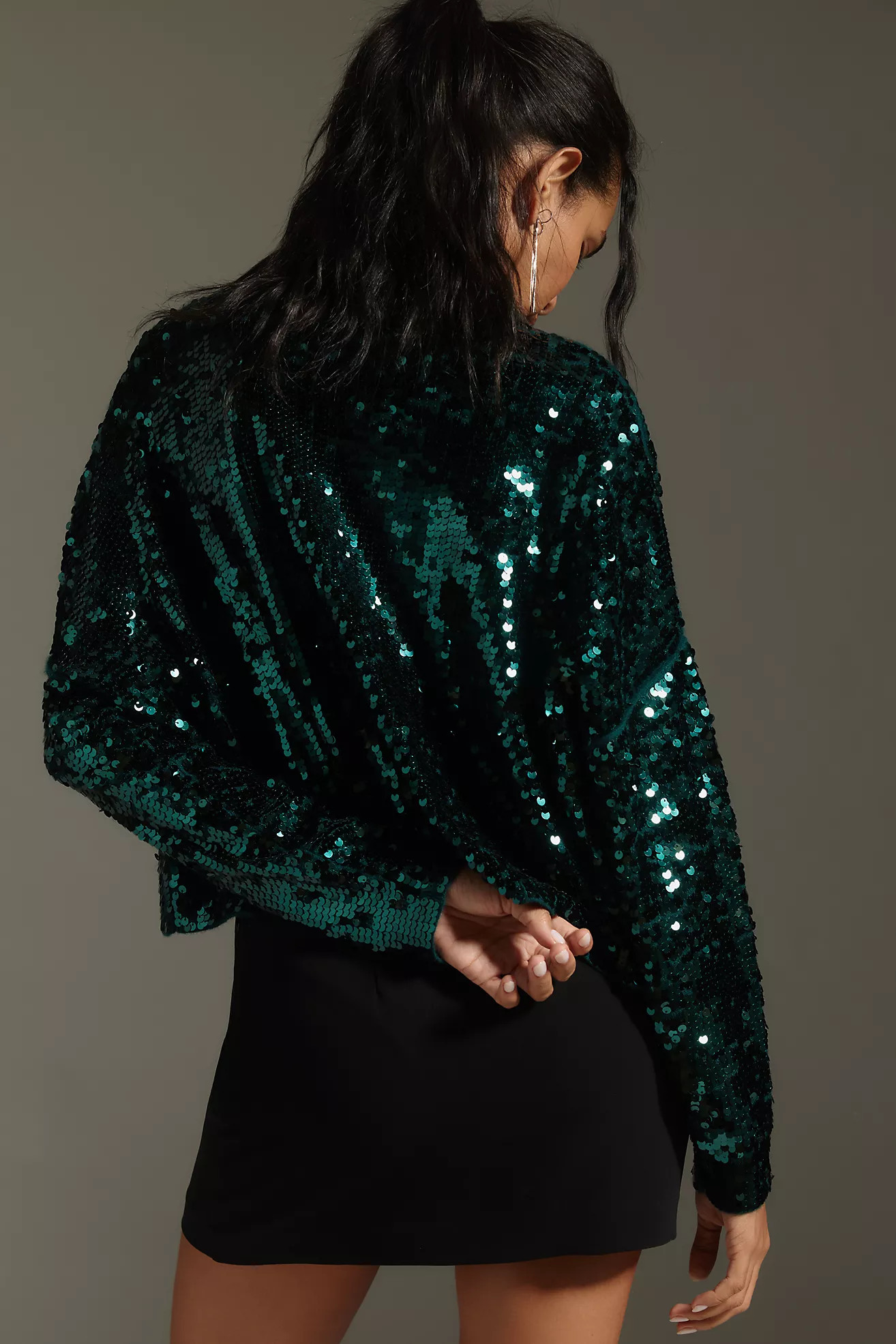 The Alani Cashmere Mock-Neck Sweater by Pilcro: Sequin Edition | Anthropologie (US)