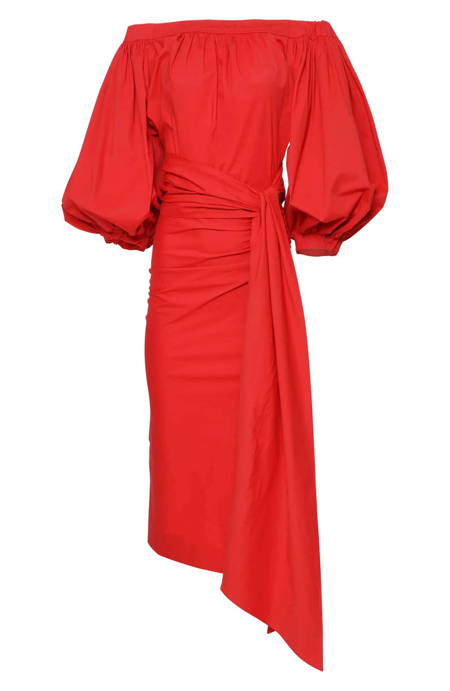 Carolina Herrera Off the Shoulder Puff Sleeve Dress | Nordstrom | Nordstrom