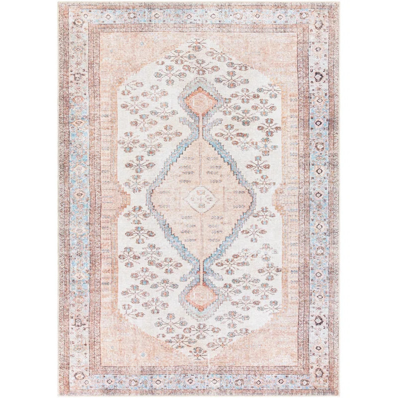 Kants Oriental Blush/Light Blue Area Rug | Wayfair Professional