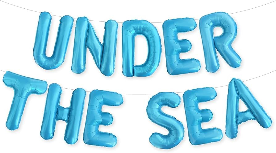 PartyForever UNDER THE SEA Balloons Banner Light Blue Mermaid Birthday Party or Baby Shower Decor... | Amazon (US)