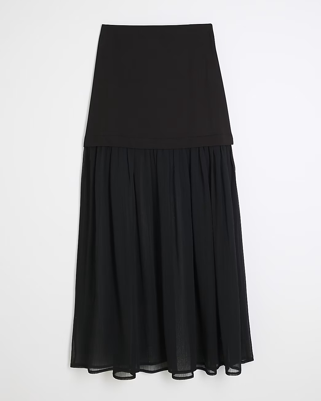 Black Sheer 2 in 1 Maxi Skirt | River Island UK & IE