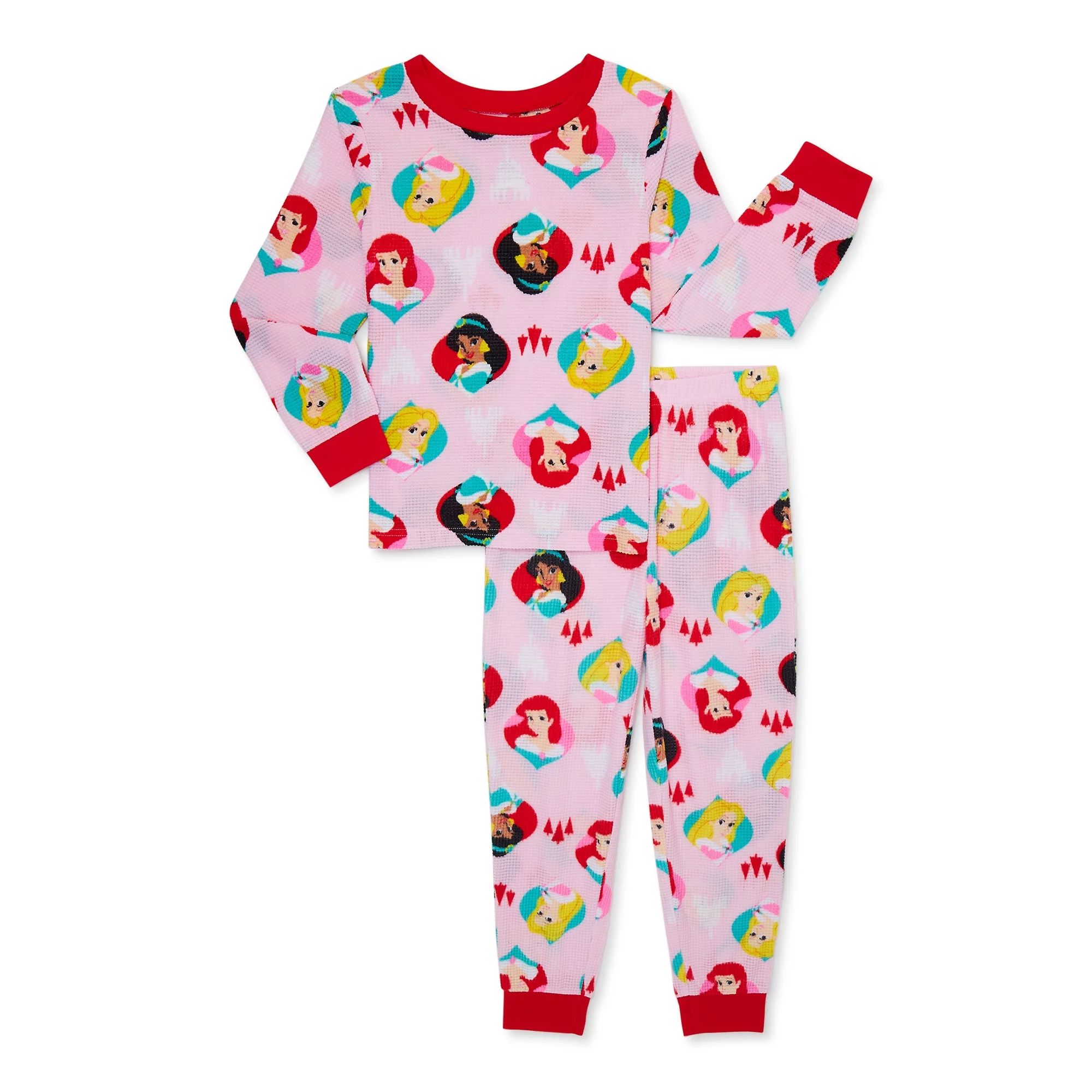 Disney Princess Girls Holiday Sleep Pajamas Set, 2-Piece, Sizes 4-12 | Walmart (US)