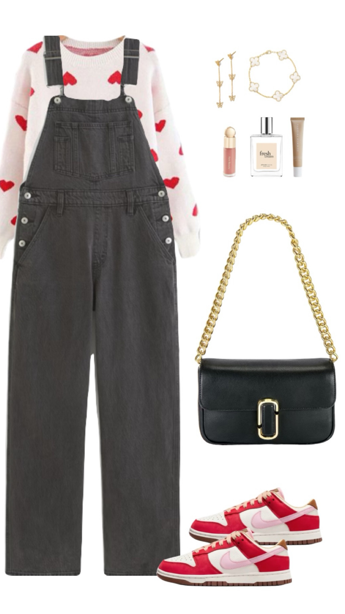 Neutrals Outfit, Business Casual Outfit, Neutrals Fashion, Winter Outfit, Winter Fashion, Modest Outfits, Modest Fashion, Minimalist Fashion, 2024 Outfit Inspo, Valentines Aesthetic, Valentines Outfit, Valentines Fashion, aesthetic outfits, Overalls Outfit, Heart Sweater, Valentines Sweater, Nike Dunks

#LTKmidsize #LTKfindsunder50 #LTKplussize