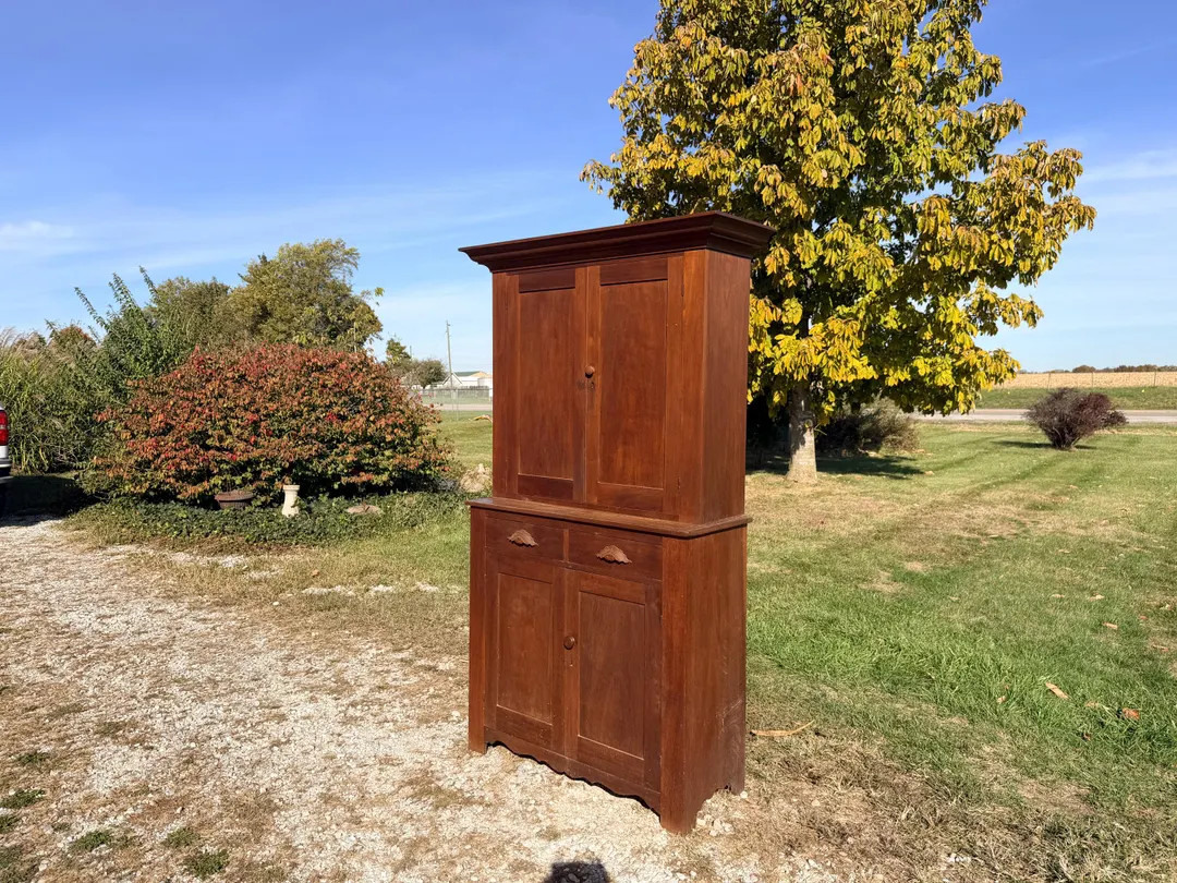 Antique Walnut Stepback Cupboard - Early Vintage Dish Kitchen Cabinet - Middle 1800's 2 Piece Rar... | Etsy (US)