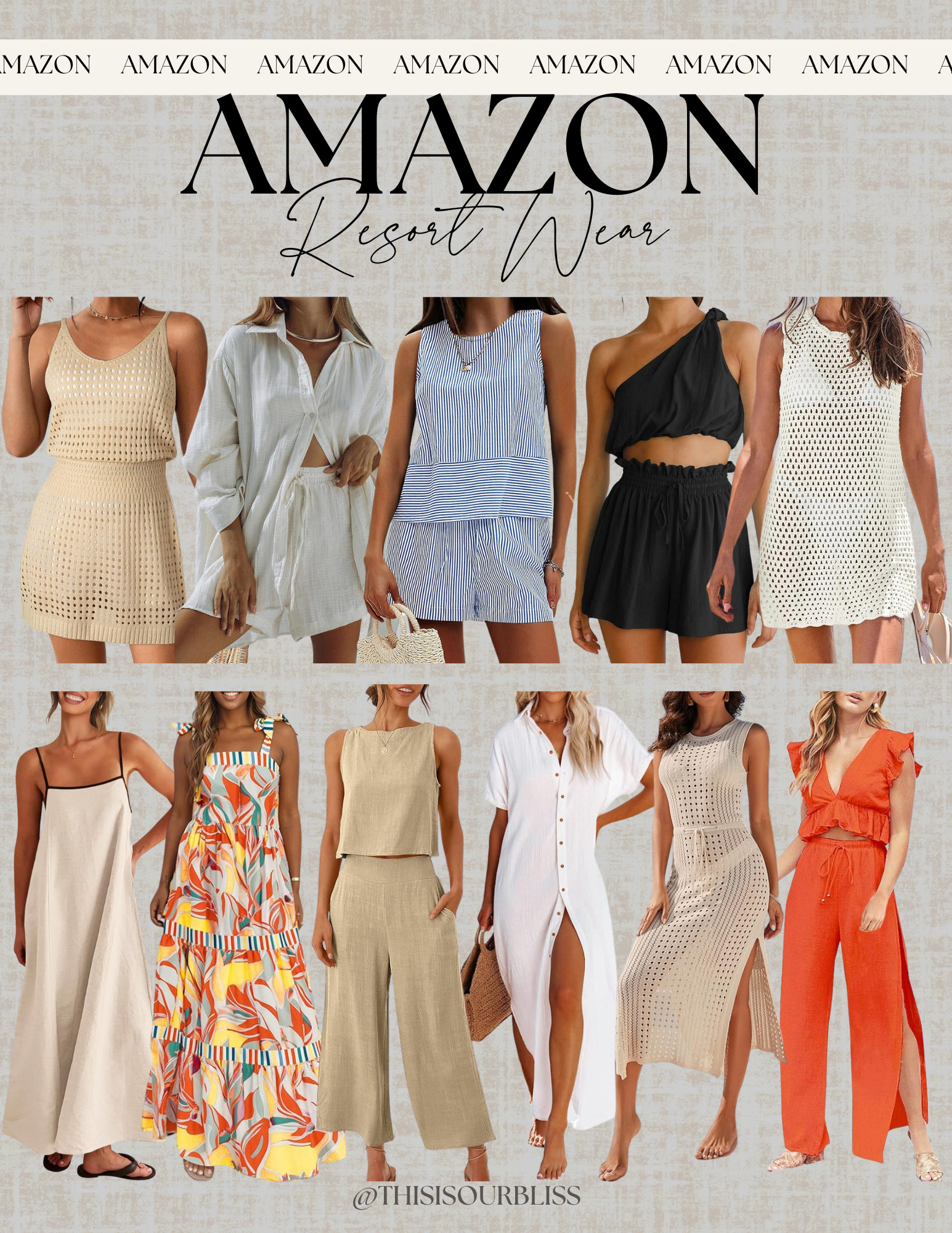 The perfect pieces for a breezy, effortless resort look! 🌴✨ Whether you're heading to the beach or just love a chic, relaxed style, these Amazon finds have you covered. From flowy maxi dresses to breathable linen sets, these outfits are perfect for soaking up the sun in style! #vacationoutfit 

 #LTKStyleTip #LTKTravel