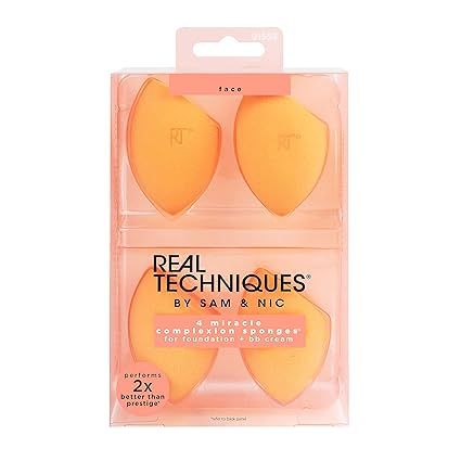 Real Techniques Miracle Complexion Sponge (Set of 4) Latex-Free Makeup Blender | Amazon (US)
