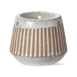 Laguna Linea Planter White Striped Stoneware, 4.5L x 4.5W x 5.0H | Michaels Stores
