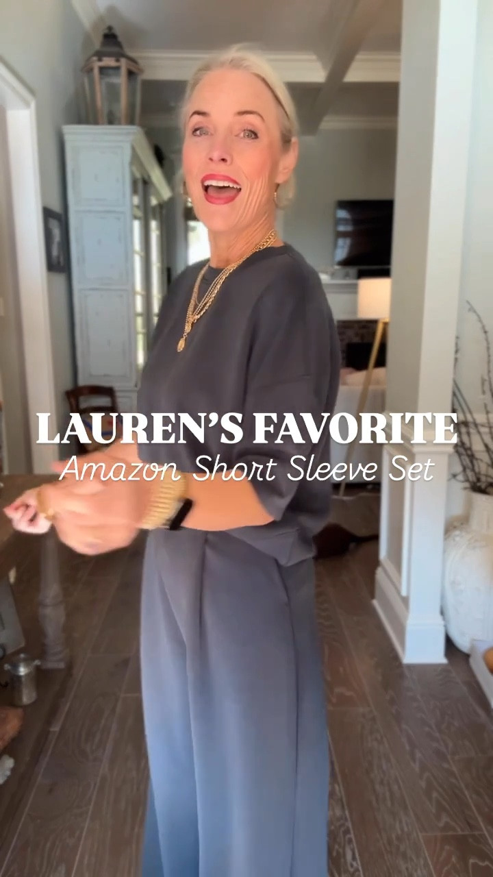 Amazon find of the week, and I’m STILL obsessed! You all loved this set in light grey, so I had to grab the short-sleeve version in this gorgeous soft navy—and it did not disappoint.

The best part? You can buy the pieces separately and mix and match!

Details:
✔ Top: 11 colors, sizes XS-XL
✔ Pants: 13 colors, sizes XS-XL, 3 inseam options (I’m in the 29” inseam, which hits right above my ankles—perfect for my 5’8” height).
✔ Both together? Under $65! Amazing quality for the price.

I styled this set with my go-to Madden Girl Giia sneakers (I own them in over 5 colors because they’re THAT good).

Which color would you grab? Let me know below!

@amazon
@shop.LTK


#AmazonFinds
#EverydayStyle
#MidlifeStyle
#AmazonOutfits
#AffordableFashion
#OutfitInspo
#LaurenOggsGee
#Over50Style
#LookAlike
#ShopLTK
#LTKOver50
#LookForLess
#ad
#founditonamazon

#LTKOver40 #LTKFindsUnder50 #LTKFindsUnder100 #LTKWatchNow #LTKStyleTip