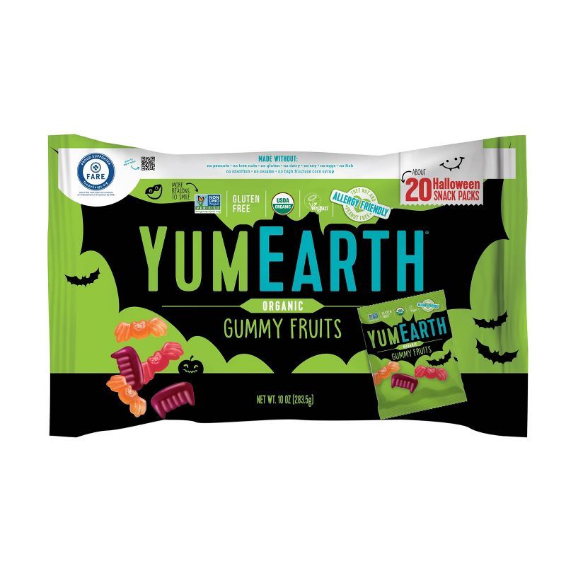 Yum Earth Halloween Organic Gummy Fruits - 10oz/20ct | Target