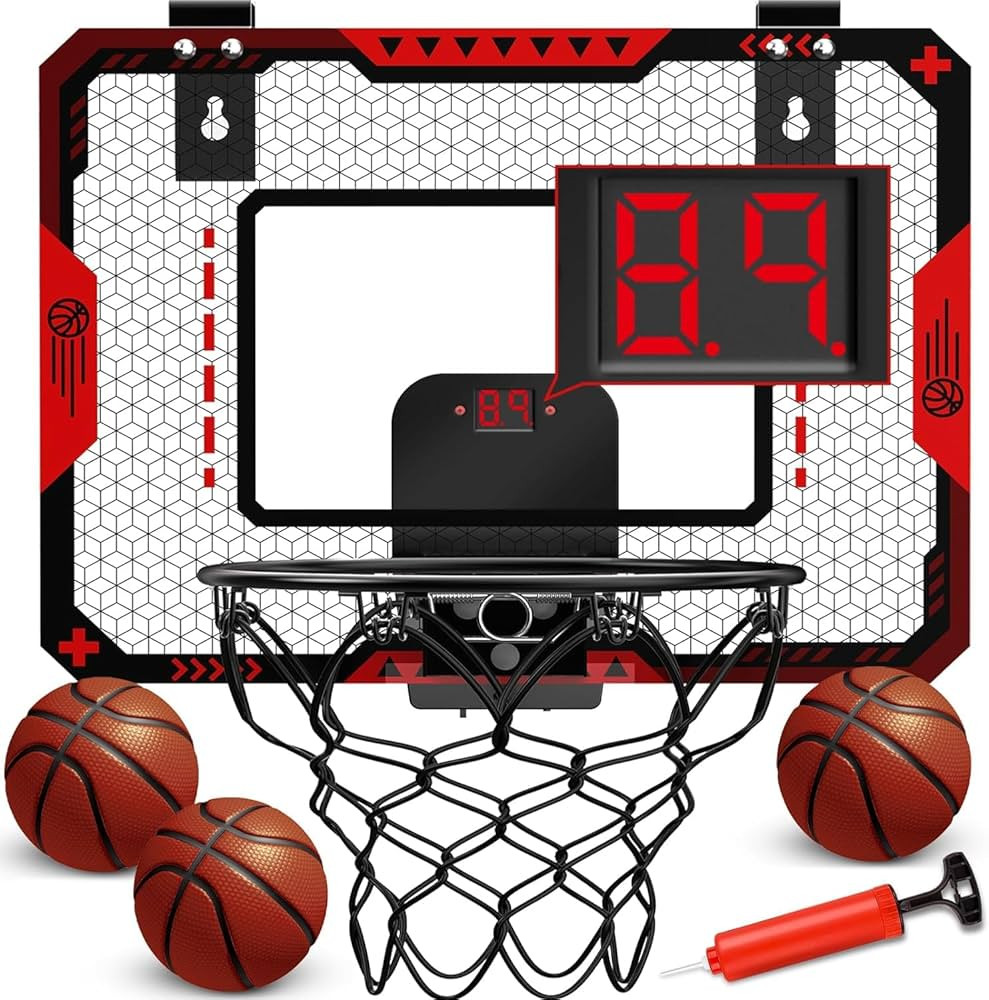 Indoor Basketball Hoop for Kids 5 6 7 8 9 10+Years Old Boys,Mini Basketball Hoop Over The Door Mi... | Amazon (US)