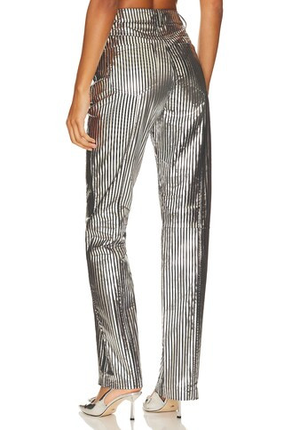 REMAIN Striped Leather Pants in Black Combo from Revolve.com | Revolve Clothing (Global)