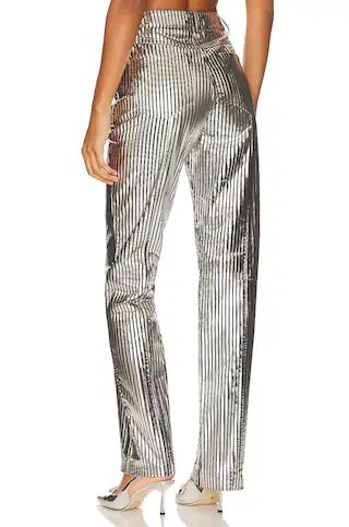 REMAIN Striped Leather Pants in Black Combo from Revolve.com | Revolve Clothing (Global)