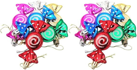 Amosfun 2 Boxes 12Pcs Colorful Christmas Decoration Candy Props Hanging Pendant Ornament Party Su... | Amazon (US)