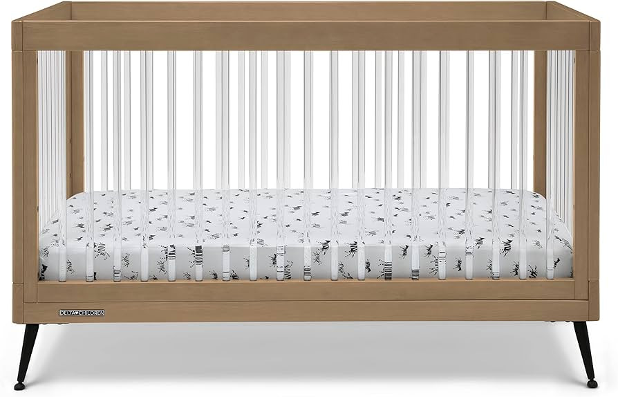 Delta Children Sloane 4-in-1 Acrylic Convertible Crib - Greenguard Gold Certified, Acorn/Matte Bl... | Amazon (US)