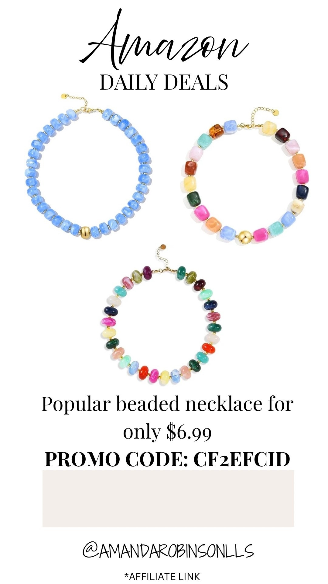 Amazon daily deals
Colorful beaded necklace

#LTKSaleAlert