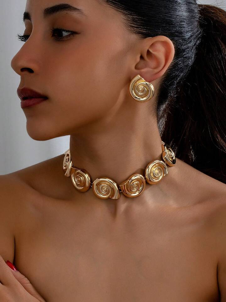 1 Set Of European And American Personality Versatile Exaggerated Beach Vacation Cowrie Shell Neck... | SHEIN