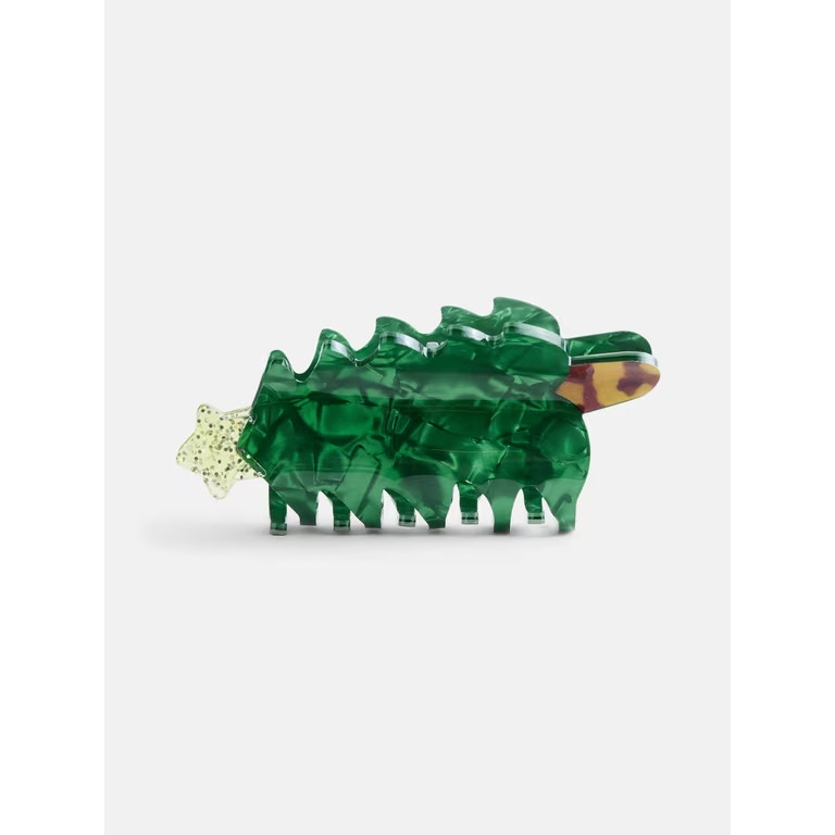 Holiday Time Women's Christmas Tree Hair Claw Clip | Walmart (US)