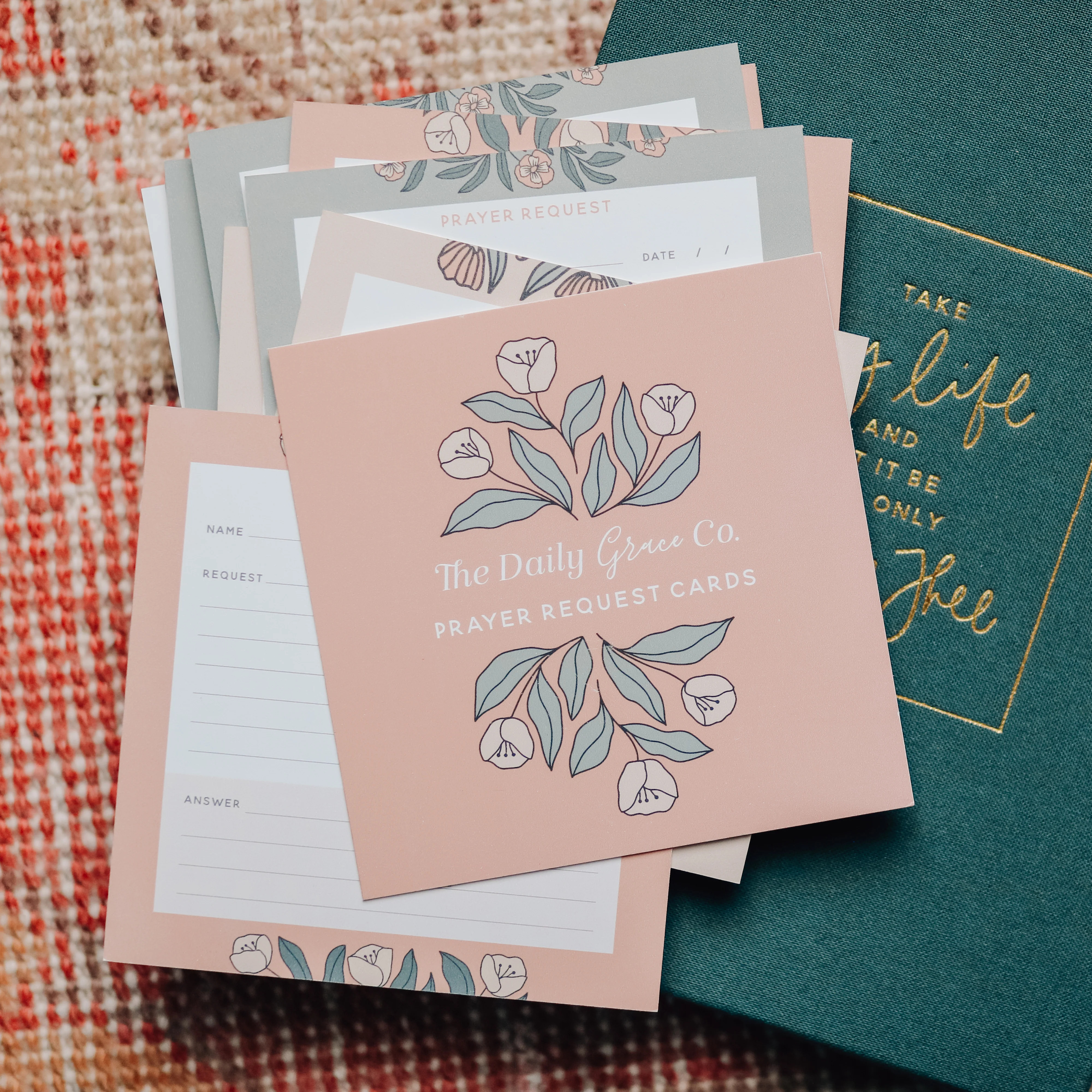 Prayer Request Cards - Teal Floral | The Daily Grace Co.