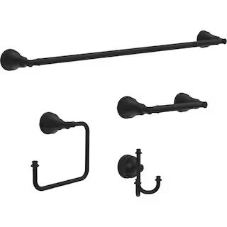 Mylan 4-Piece Bath Accessory Set in Matte Black | The Home Depot