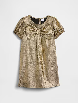 babyGap Puff Sleeve Bow Dress | Gap Factory