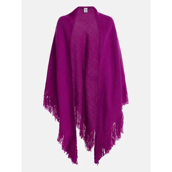 Scenario Women's Fringe Shawl, Berry Bright | Walmart (US)