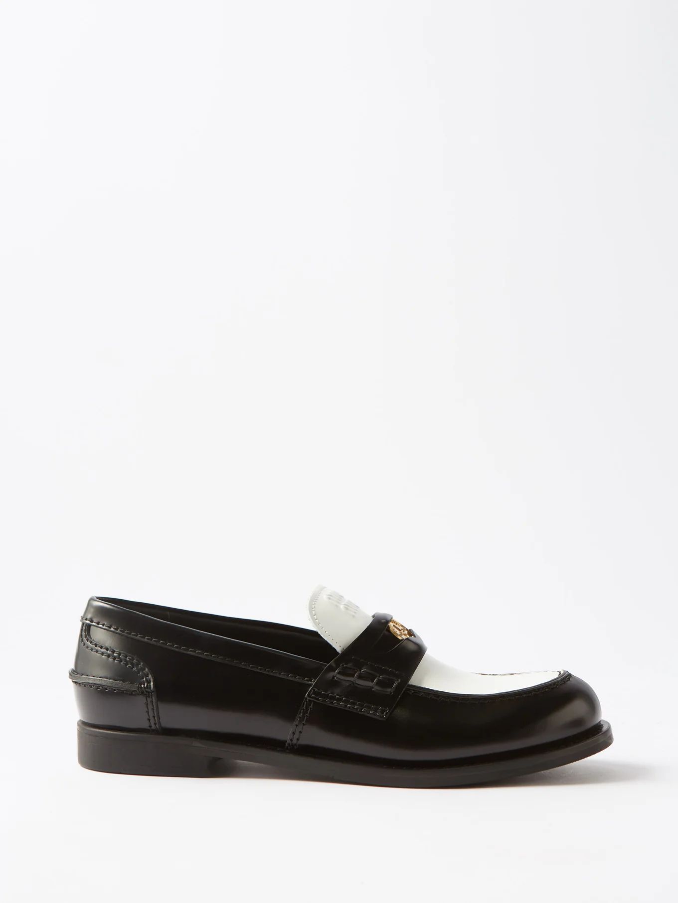 Two-tone patent-leather penny loafers | Matches (US)
