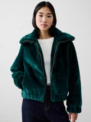 Faux Fur Short Jacket | Banana Republic Factory