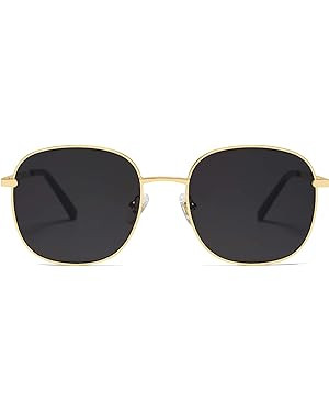SOJOS Classic Trendy Square Sunglasses for Women Men Cute Big Frame Gold Shades SJ1137 | Amazon (US)