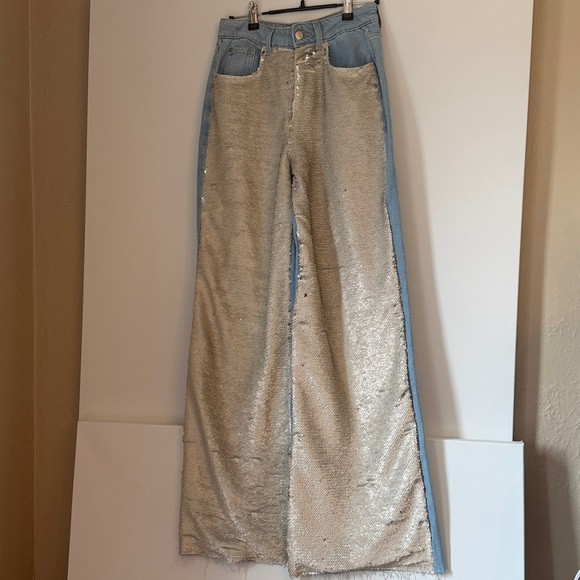 Pilcro Sequin High-Rise Wide-Leg Skater Jeans Sz 25 | Poshmark