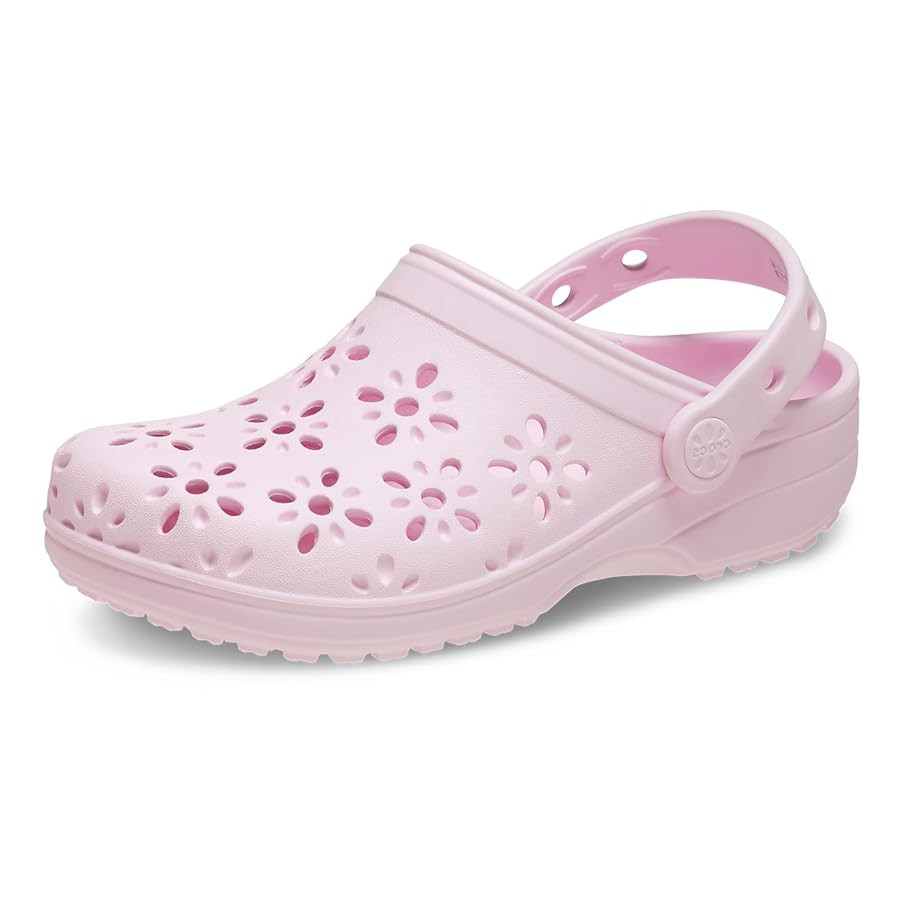 Crocs Unisex-Child Classic Clogs with Floral Cut Out Design, Kids and Toddler Shoes | Amazon (US)