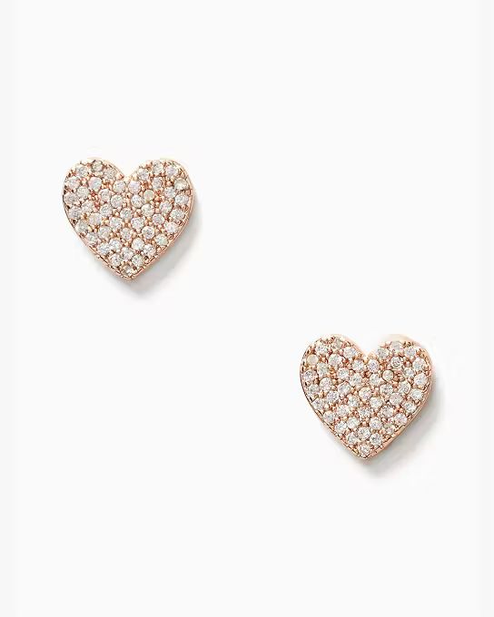 Yours Truly Pave Heart Studs | Kate Spade Outlet