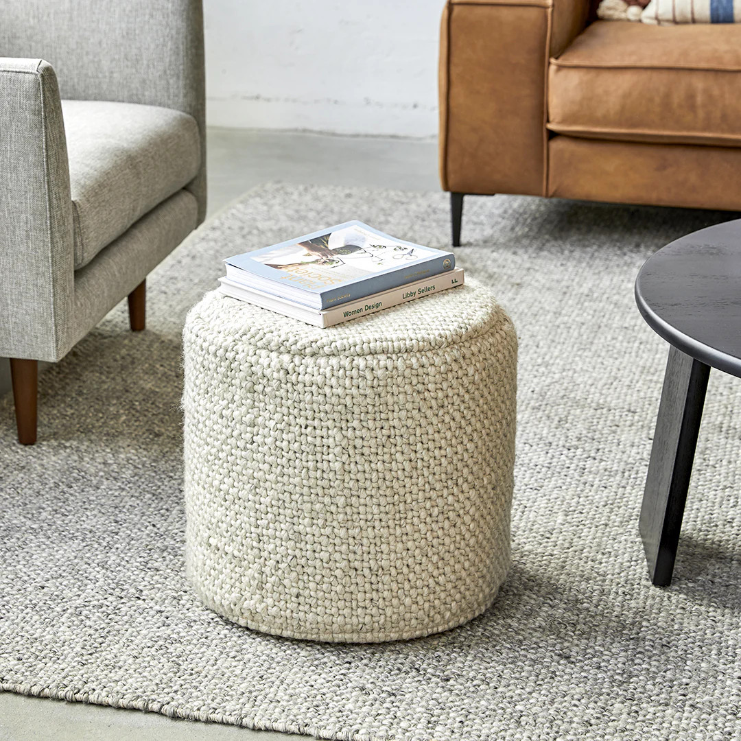 Texa 16" Pouf - Vanilla Ivory | Article