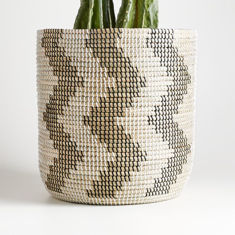 Camanche Natural and Black Patterned Basket + Reviews | Crate and Barrel | Crate & Barrel