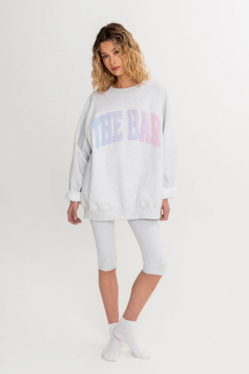 VARSITY SWEATSHIRT LT HEATHER GREY / LAVENDER GRAZE | The Bar
