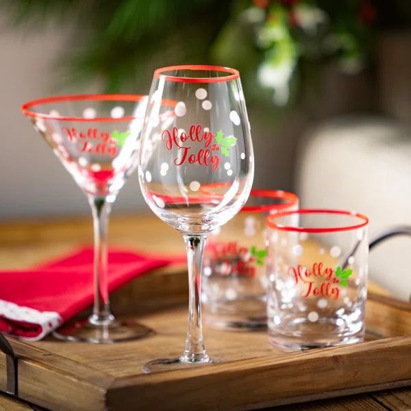 The Holiday Aisle® Crandale 4 - Piece 10oz. Glass Martini Glass Glassware Set | Wayfair North America