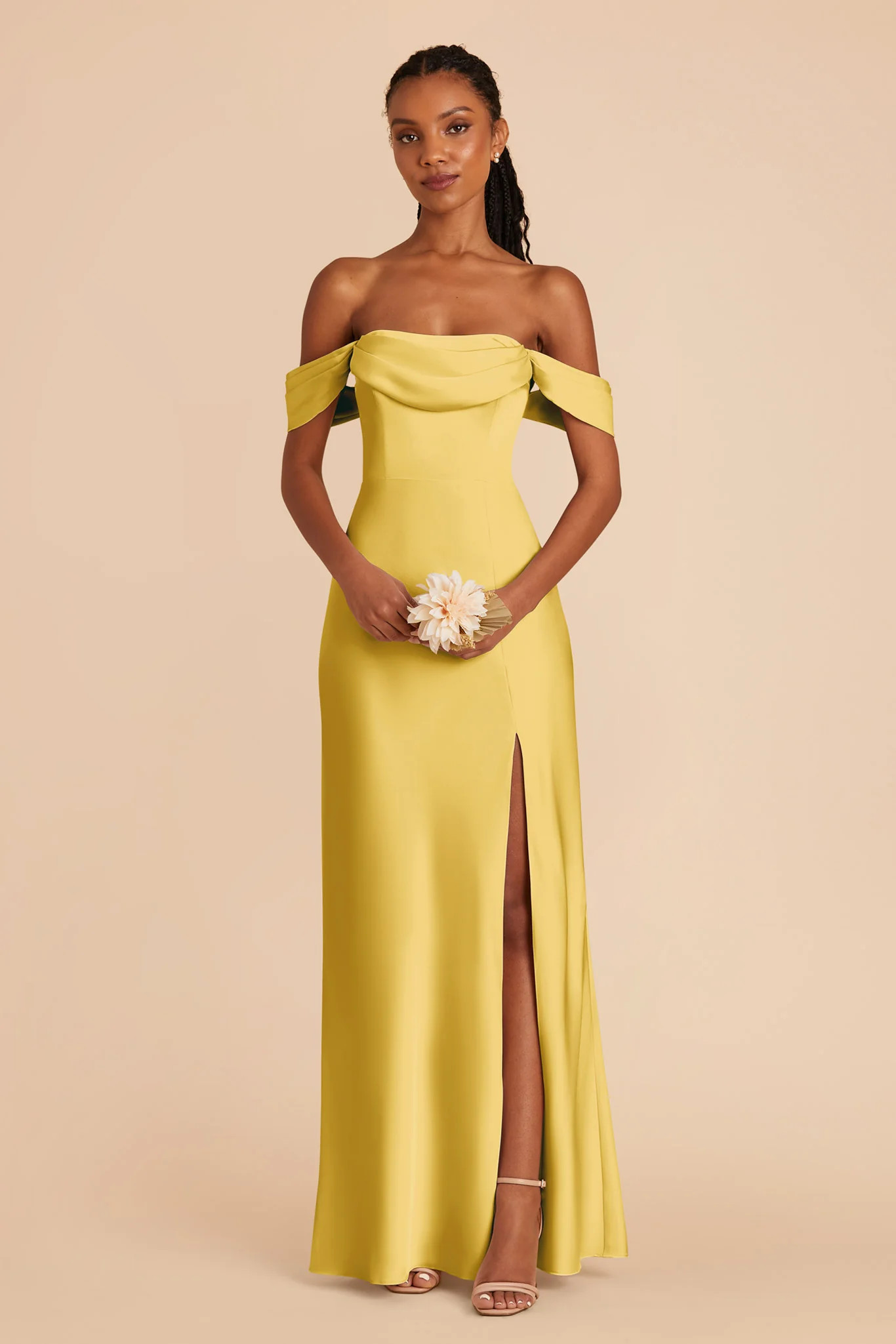 Mia Matte Satin Convertible Dress in Sunflower Yellow | Birdy Grey | Birdy Grey