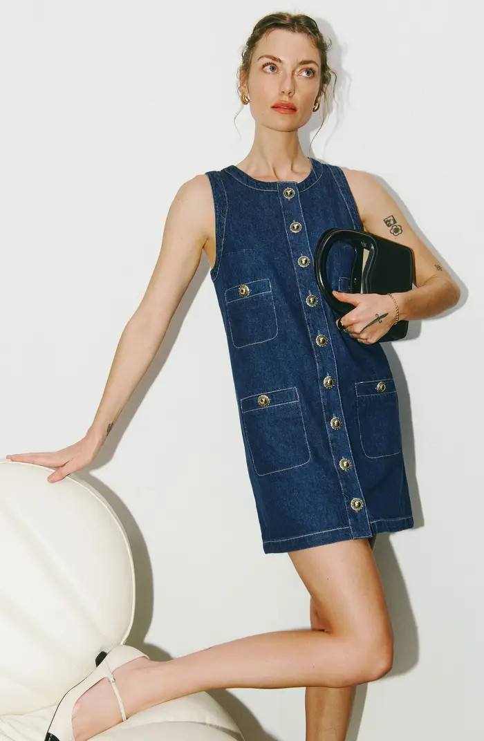 Reformation Tropez Sleeveless Denim Minidress | Nordstrom | Nordstrom