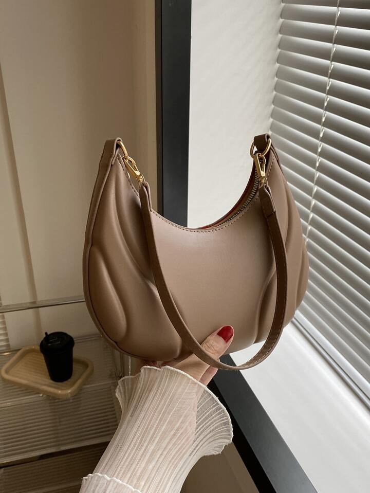 2023 New Pure Color Hobo Bag | SHEIN