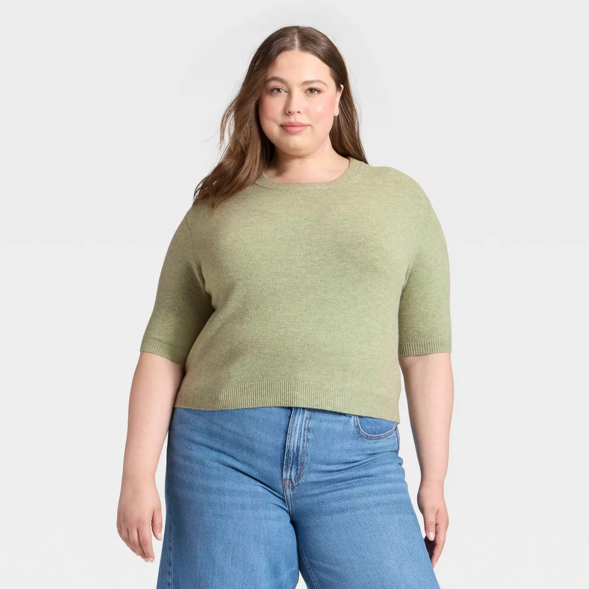 Women's Elbow Sleeve Cozy Knit Crewneck Pullover Sweater - Universal Thread™ | Target