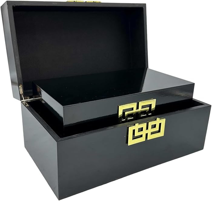 Galt International Storage Box Set Decorative Storage Box w/Hinged Lid Classic Design Wood Decor ... | Amazon (US)