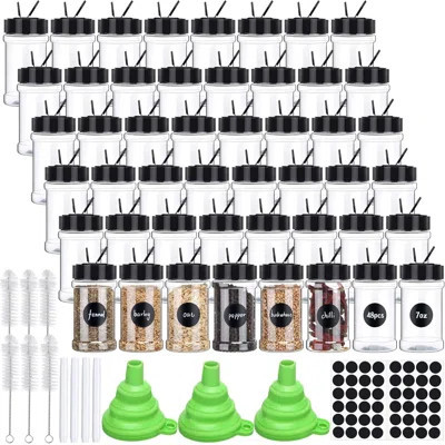 48 Pcs Plastic Spice Jars Spice Bottles with Shaker Lids Plastic Seasoning Containers | Wayfair North America