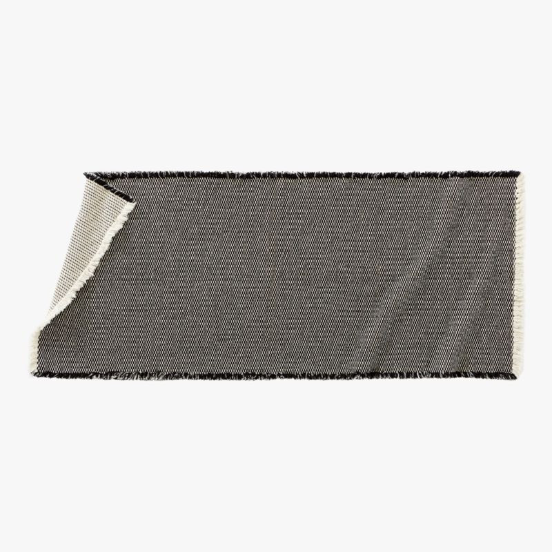 Alex Organic Cotton Black and White Reversible Bath Runner Rug 24"x60" + Reviews | CB2 | CB2