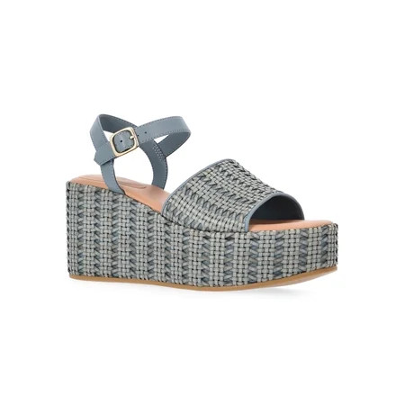 Time and Tru Women s Woven Wedge Heel Sandals | Walmart (US)