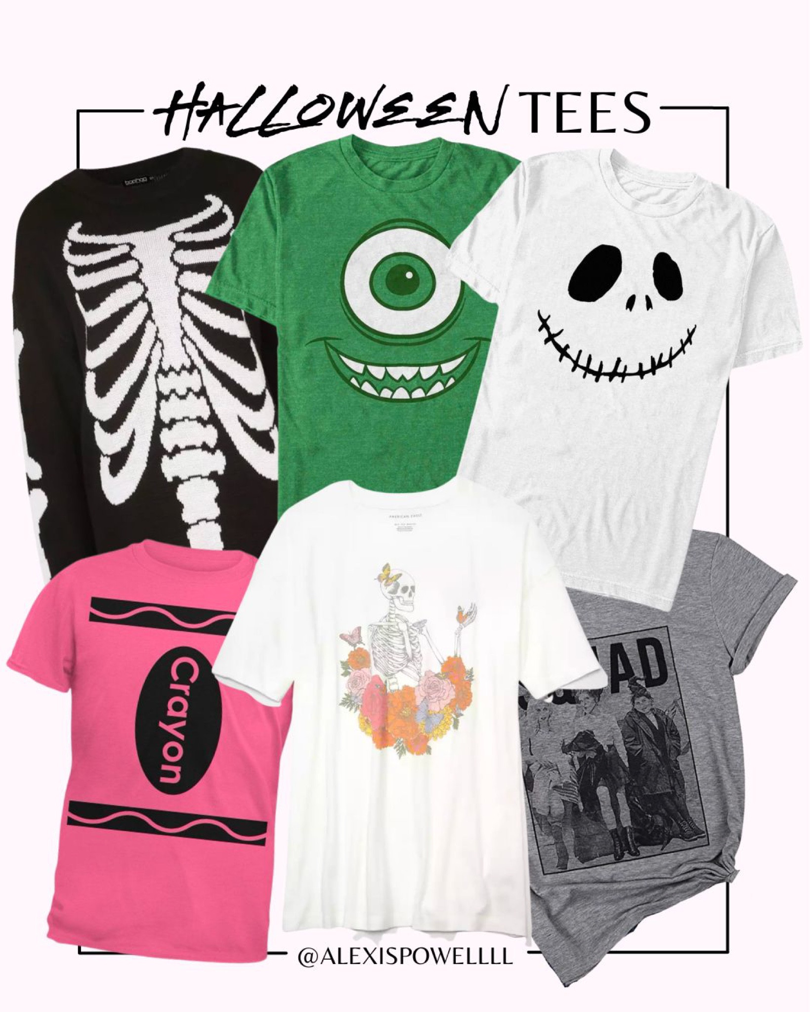 halloween tee shirts fall outfits costumes walmart amazon boohoo monsters inc crayon skeleton sweater hocus pocus american eagle squad 

#LTKunder50 #LTKSeasonal #LTKHalloween