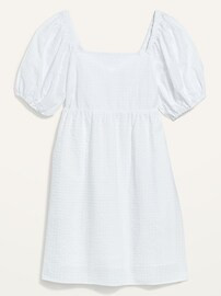 Fit & Flare Puff-Sleeve Seersucker All-Day Mini Dress | Old Navy (US)